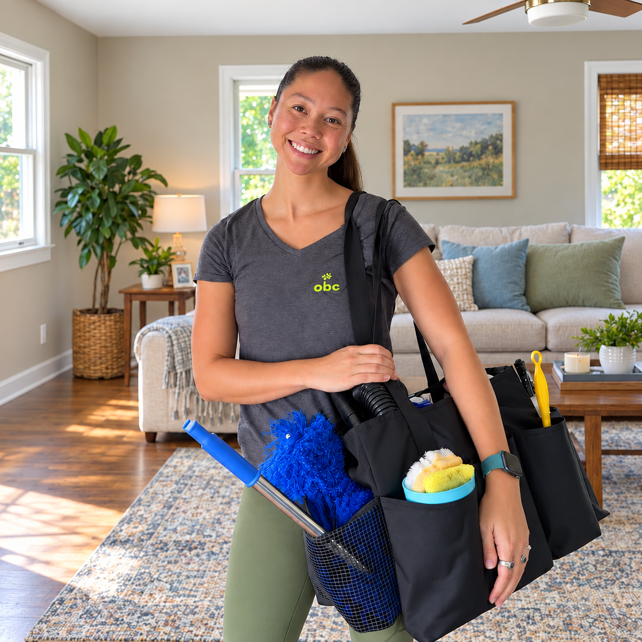 Suez of Olive Branch Cleaning with her cleaning equipment